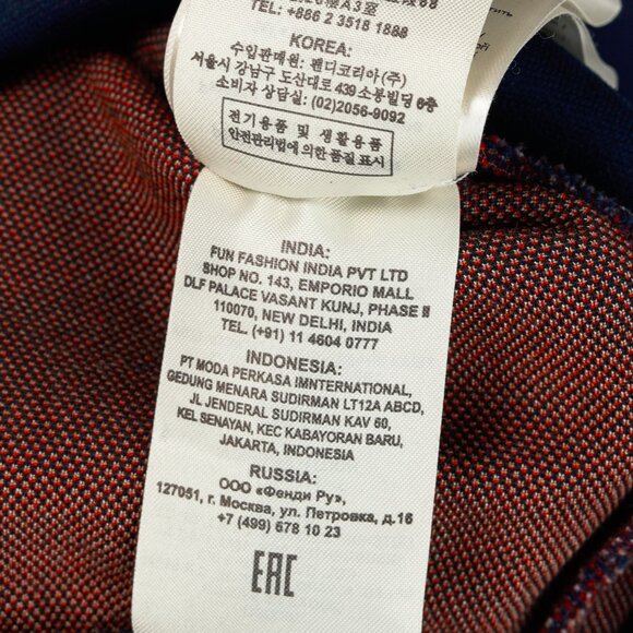 Fendi x Fila Navy Cotton-Blend Logo Stripe Pullover Hoodie - Picture 16 of 16